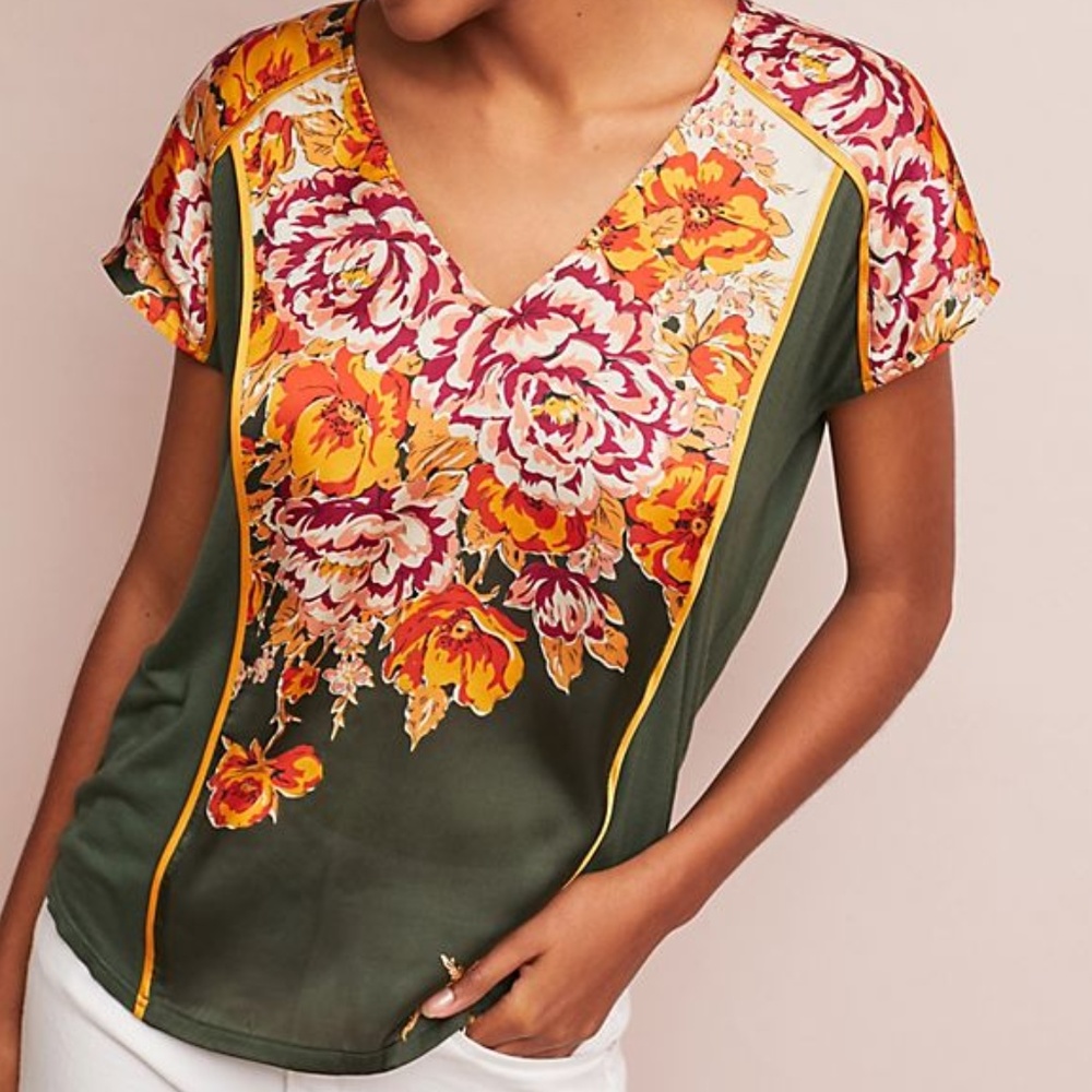 Anthropologie Evesham Printed Top by Tiny